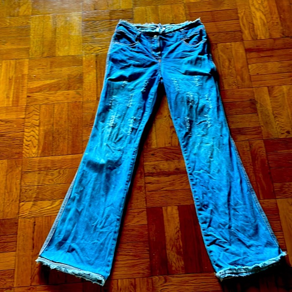 Vintage 90‘s flared jeans ESCADA EU36 like 26/27 low waist Cowgirl wide - Picture 1 of 7